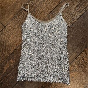 Silver Sequin Women's Top